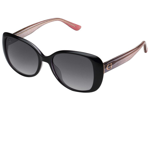 GUESS womens Classic Sunglasses, Shiny Black, 56 17 135 US