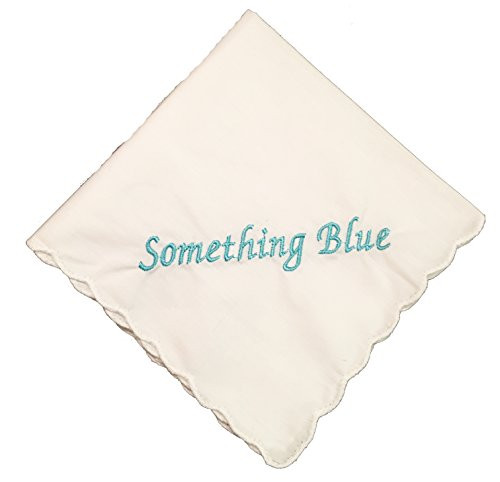 Something Blue Wedding Handkerchief- Embroidered- Bridal Gift by Wedding Tokens