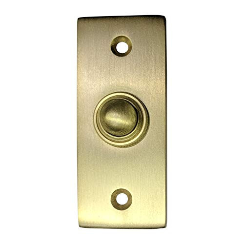 Adonai Hardware Rectangular Victorian Brass Bell Push or Door Bell or Push Button - Satin Brass