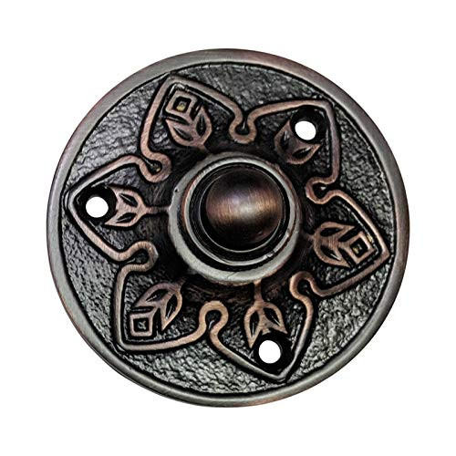 Adonai Hardware Flower Brass Bell Push or Door Bell or Push Button - Oil Rubbed Bronze