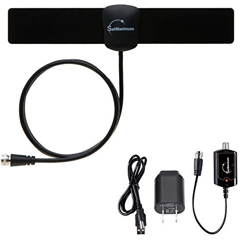 40 Miles Digital Signal Indoor Leaf Flat TV Antenna For HDTV DTV HD VHF UHF FM AM FTA High Gain (Indoor, 40 Miles (Black))