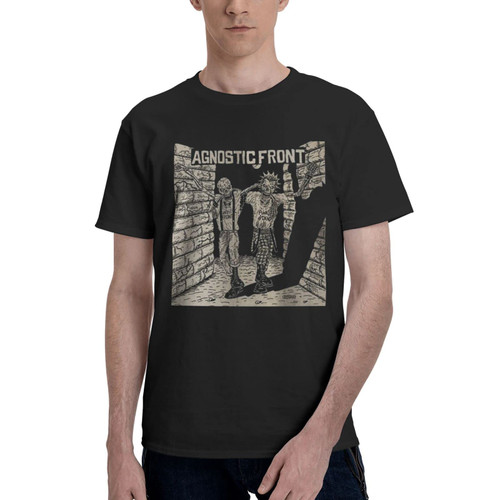 Agnostic Front T Shirt Man's Summer Round Neck Tops Casual Short Sleeve Tshirt Xx-Large Black