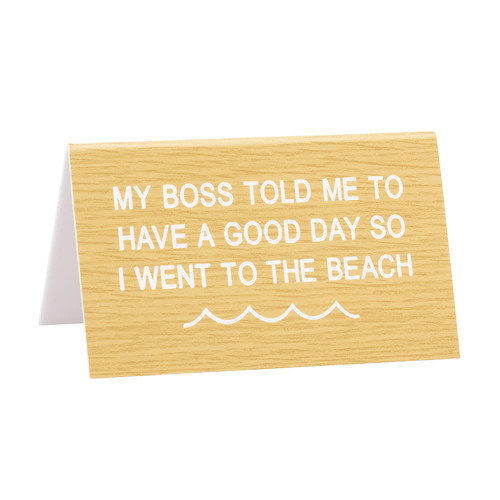 About Face Designs Desktop Signs Acrylic Name Plate Style Funny Desk Sign, 4.5" x 2.75", The Beach