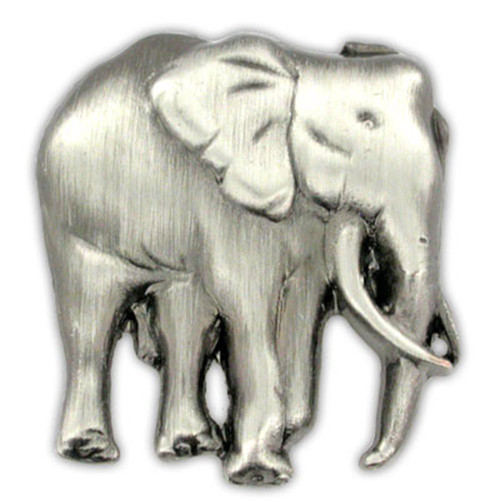 PinMart Elephant Zoo Animal Antique Silver Lapel Pin