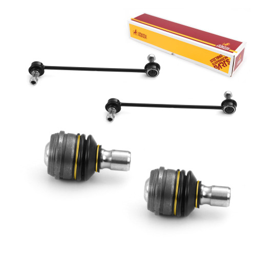 Metrix Premium 4PCS L/R Front Stabilizer Bar Link and L/R Front Lower Ball Joint K750612, K500255 Fits Ford Fiesta