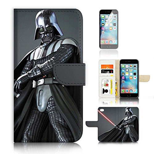 ( For iPhone 8 Plus / iPhone 7 Plus ) Flip Case Wallet Cover with Screen Protector - US B30019 - Starwars Darth Vader B30019