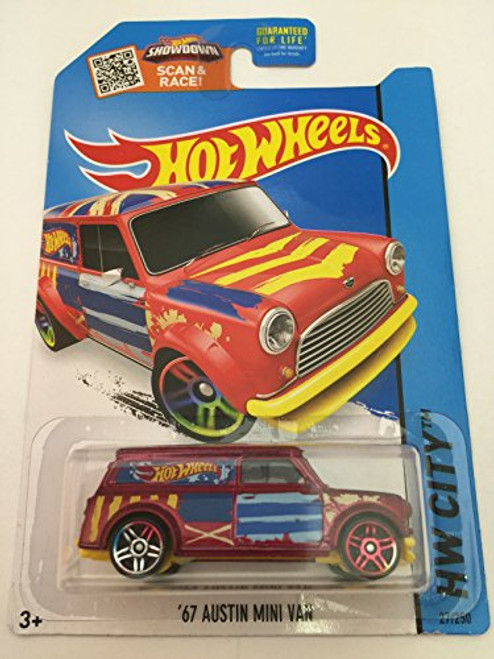 Hot Wheels 2015 HW City '67 Austin Mini Van 27/250, Metallic Red