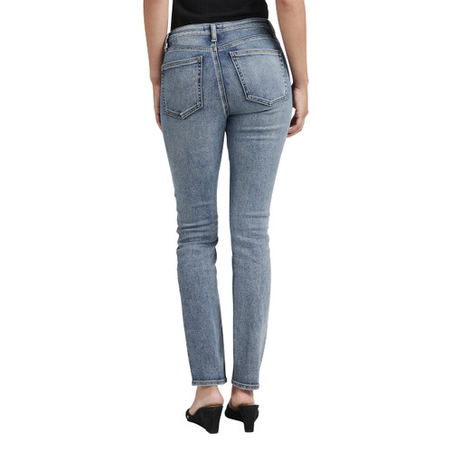 Silver Jeans Co. Women's Most Wanted Mid Rise Straight Leg Jeans, Med Wash EPX245, 28W x 33L