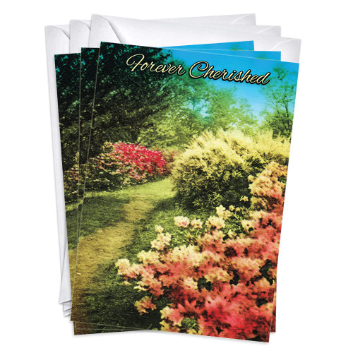 Wright Home & Gift Garden Path Condolence Sympathy Greeting Cards | 3 Pack + Envelopes (5x7)