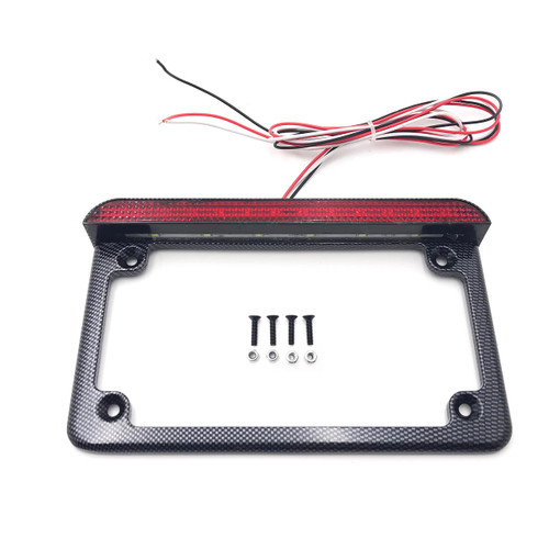 HTTMT MT294-002- 7"x4" License Plate Frame 6" LED Compatible with /Suzuki/Yamaha/Kawasaki/Harley