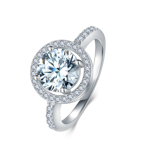 BORUO 925 Sterling Silver Ring, 8mm Cubic Zirconia CZ Eternity Engagement Wedding Band Ring Size 10 BORUO 925 Sterling Silver Ring, 8mm Cubic Zirconia CZ Eternity Engagement Wedding Band Ring Size 10