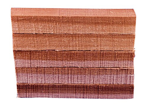 Unique Red/White Hickory Wood Turning Pen Blanks | Wood Pen Blanks 5 Pack | 3/4" X 3/4" X 5"