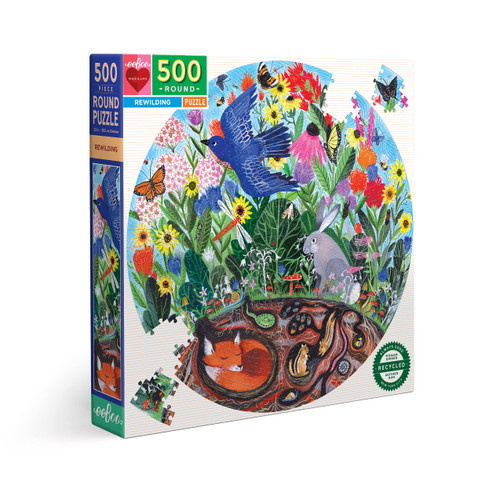 eeBoo: Piece and Love Rewilding 500 Piece Round Jigsaw Puzzle, Sturdy Puzzle Pieces, A Cooperative Activity with Friends and Family eeBoo: Piece and Love Rewilding 500 Piece Round Jigsaw Puzzle, Sturdy Puzzle Pieces, A Cooperative Activity with Friends and Family