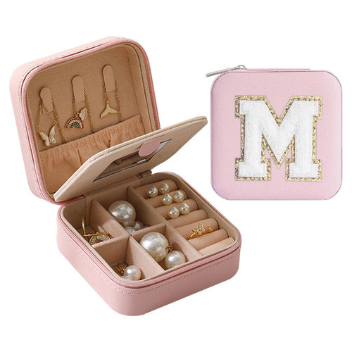 Travel Jewelry Case Jewelry Box, Small Initial Jewelry Organizer Travel Jewelry Case for Girls | Ring Organizer Necklace Organizer Earring Organizer Box | Travel Jewelry Organizer Box(Initial M) Travel Jewelry Case Jewelry Box, Small Initial Jewelry Organizer Travel Jewelry Case for Girls | Ring Organizer Necklace Organizer Earring Organizer Box | Travel Jewelry Organizer Box(Initial M)
