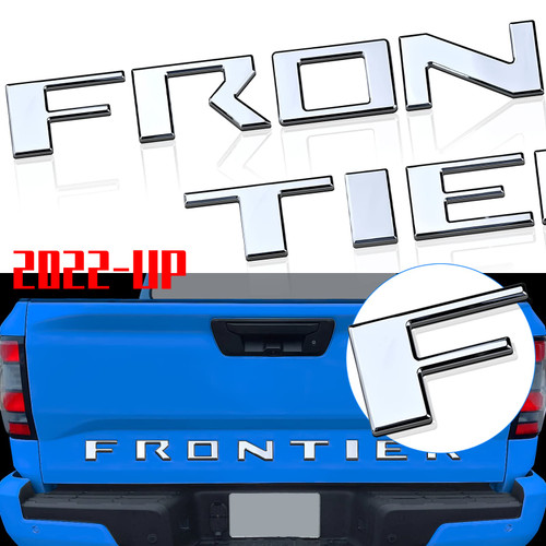 3D Raised Tailgate Insert Letters Compatible for 2022-2023 Frontier Accessories, ABS Tailgate Letters with Strong Adhesive Back (Chrome Silver)