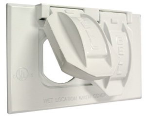 Hubbell-Raco 5180-6 Weatherproof Cover, 1-Gang, Horizontal, Duplex Receptacle, Die Cast
