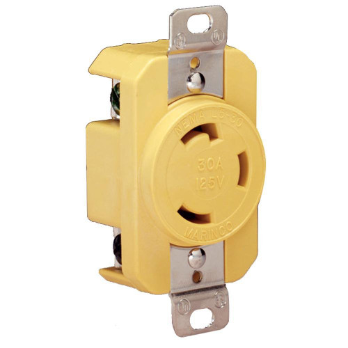 WorldBrand Marinco 305CRR 30A Receptacle - Yellow - 125V