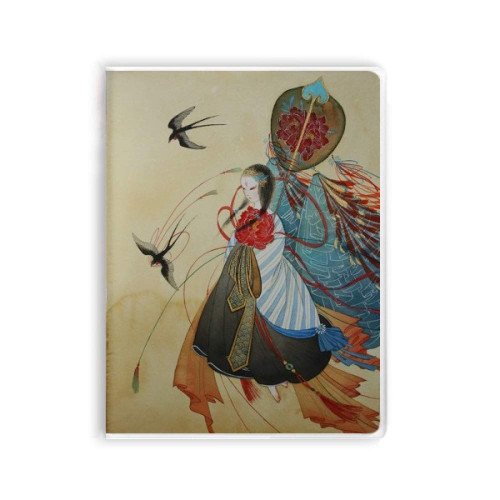 Swallows Chinese Antique Illustrator Notebook Gum Cover Diary Soft Cover Journal