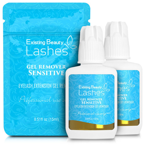 2 Pack Sensitive Eyelash Extension Remover Gel for Easy Lash Removal - Fast Action Lash Extension Remover Dissolves Strong Lash Glue in 60s - Eyelash Glue Remover by Existing Beauty Lashes 15 ml ea