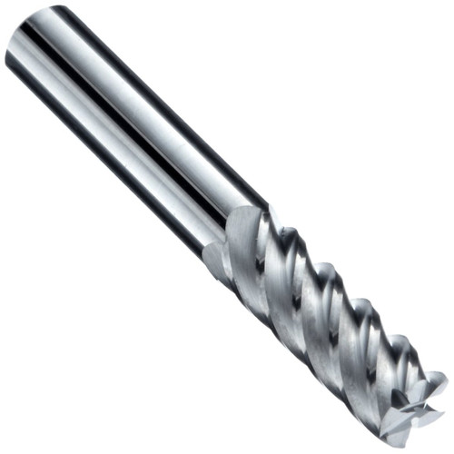 Niagara Cutter 17003437 Carbide Square Nose End Mill, Inch, Uncoated (Bright) Finish, Roughing and Finishing Cut, 45 Degree Helix, 5 Flutes, 2.5' Overall Length, 0.250' Cutting Diameter, 0.250' Shank Diameter