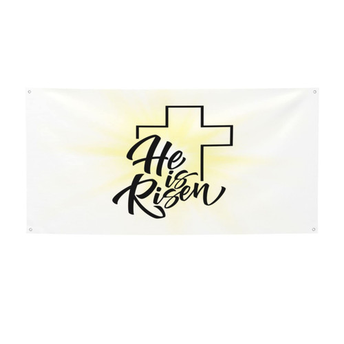 He Has Risen Banners And Signs, Holiday Banner For Background Backdrop Banner For Indoor Outdoor Garden,Yard, Party Home Decorations Medium