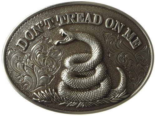 Nocona Boots Men's Standard Tread On Me Antique, Silver Oval Western Belt Buckle, 37109