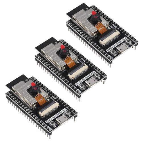 3pcs ESP32-WROVER Board ESP32 Development Board with Camera Wi-Fi Bluetooth for Arduino IDE Programming Languages C Language, M MicroPython(ESP32-WROVER)