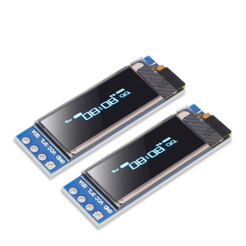 Dorhea 2pcs 0.91 OLED I2C Display Module IIC 0.91 inch I2C SSD1306 LED DC Display Module Blue I2C LCD 128x32 Screen Driver Compatible with OLED 3.3V~5V