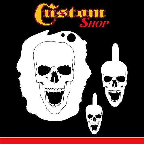 Custom Shop Airbrush Stencil Skull Design Set #3 (3 Different Scale Sizes) - 3 Laser Cut Reusable Templates - Auto, Motorcycle Graphic Art