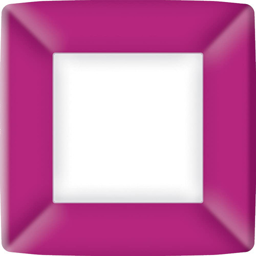 Boston International IHR Square Dinner Paper Plates, 8-Count, 10 x 10-Inches, Raspberry