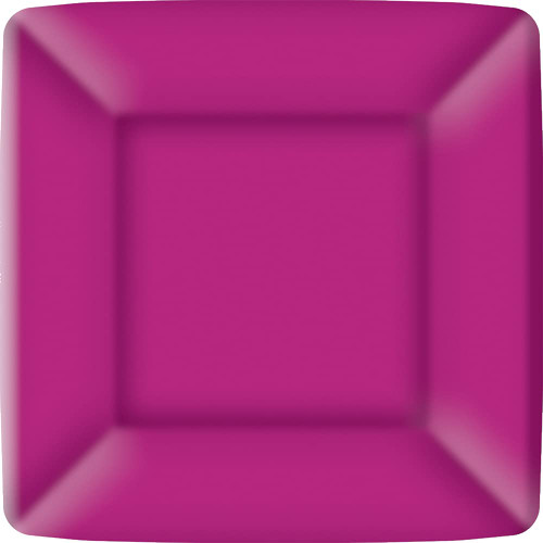 Boston International IHR Square Dessert Paper Plates, 8-Count, 7 x 7-Inches, Raspberry