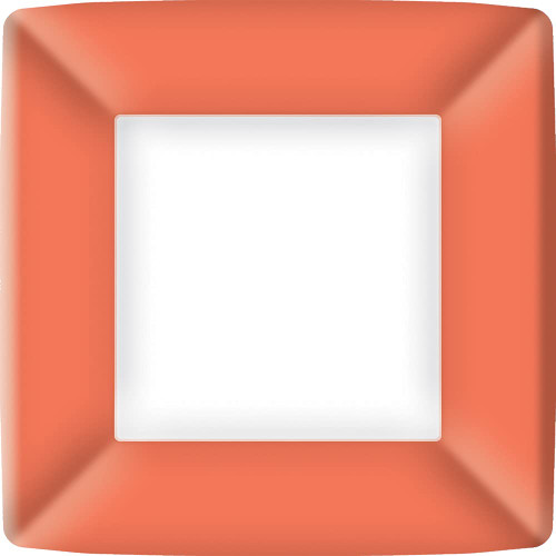 Boston International IHR Square Dinner Paper Plates, 8-Count, 10 x 10-Inches, Coral