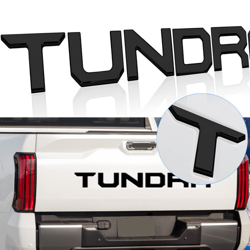 3D Raised Tailgate Inserts Letters Compatible for 2022 2023 Tun, ABS Plastic Inserts with Strong Adhesive Backing (Matte Black)