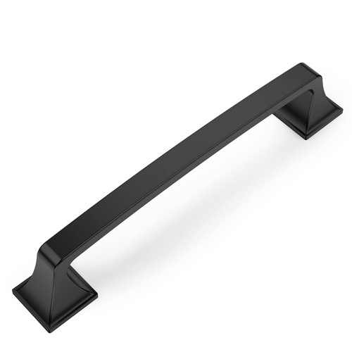 Amerdeco 10 Pack Matte Black 5 Inch(128mm) Hole Centers Kitchen Cabinet Pulls Hardware Kitchen Handles for Cabinets Cupboard Handles Drawer Pulls