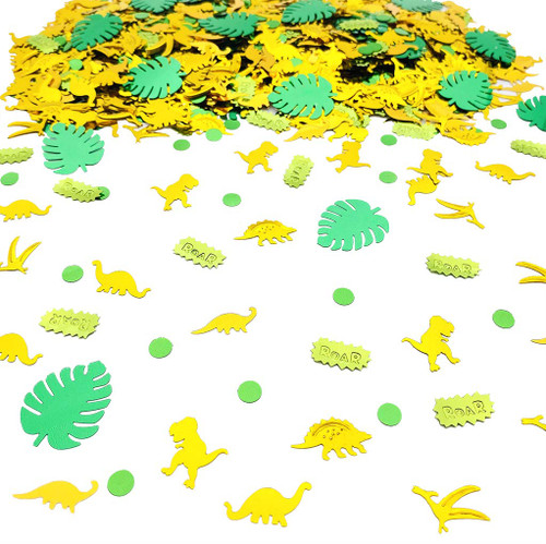 1500PCS Dinosaur Theme Birthday Confetti | Dino Jungle Jurassic Table Confetti T-Rex Roar Baby Shower Birthday Party Supplies Decorations