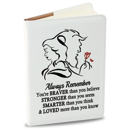 KEYCHIN Beauty Fairy Movie Leather Notebook Fairy Tale Fans Gifts You Are Braver Stronger Smarter Than You Think Notebook For Friend Student Coworker (Beauty Beast)