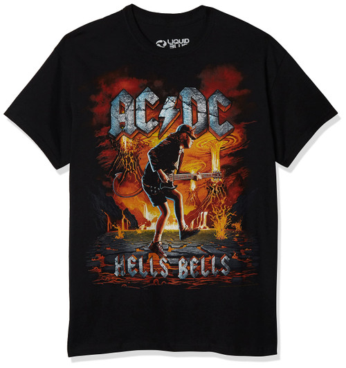 Liquid Blue unisex adult Ac/Dc Rock Eruption Short Sleeve T-shirt T Shirt, Black, XX-Large US