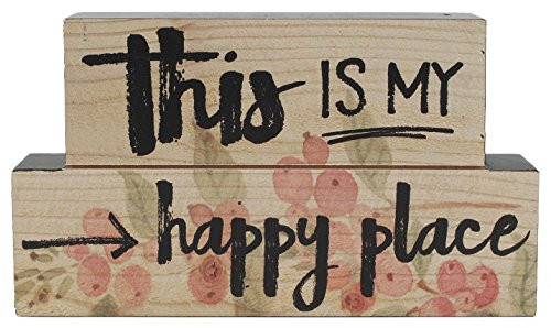 Blossom Bucket Happy Place' Stacked Blocks Home décor