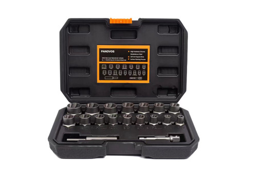 PANOVOS Bolt Screws Extractor Socket Set,18 Pieces Impact Bolt & Nut Remover Set, Stripped Lug Nut Remover, Extraction Socket Set for Removing Damaged, Frozen, Rusted, Rounded-Off Bolts, Nuts & Screws PANOVOS Bolt Screws Extractor Socket Set,18 Pieces Impact Bolt & Nut Remover Set, Stripped Lug Nut Remover, Extraction Socket Set for Removing Damaged, Frozen, Rusted, Rounded-Off Bolts, Nuts & Screws