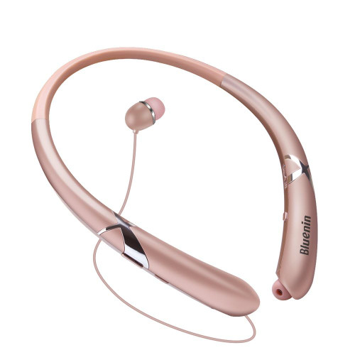 Neckband Bluetooth Headphones, Wireless Bluetooth Wireless Headphones with Retractable Earbuds?CVC 8.0 Noise Cancelling Stereo Headset Call Vibrate Alert Earphones with Mic (Rose Gold) Neckband Bluetooth Headphones, Wireless Bluetooth Wireless Headphones with Retractable Earbuds?CVC 8.0 Noise Cancelling Stereo Headset Call Vibrate Alert Earphones with Mic (Rose Gold)