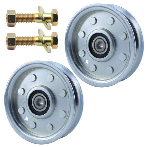 NICHEFLAG 2 Pack 756-0627D Flat Idler Pulley for MTD LT1045 LT1046 LT2042 GT180 Decks Replaces MTD 756-0365, 756 0627, 756-0627, 756-0627B, 956-0365, GW-7560627
