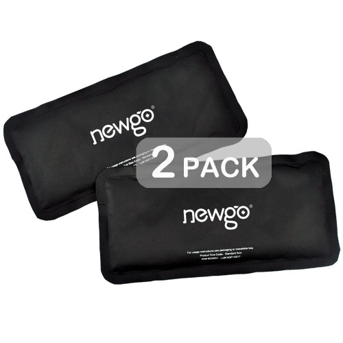 NEWGO Gel Ice Packs for Injuries 2 Pack Soft Gel Compress & Cold Packs for Injuries & Pain Relief, Hot Cold Therapy - Black