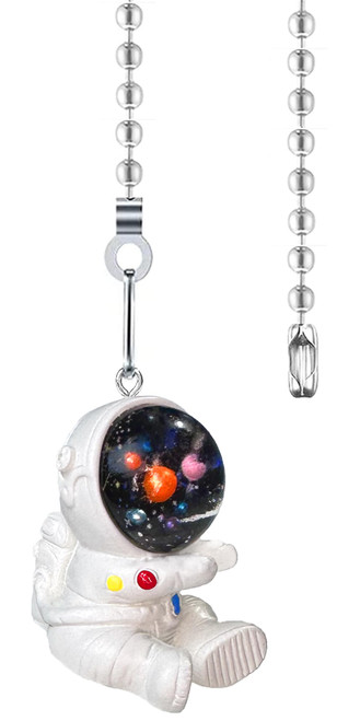Hyamass Ceiling Fan Pull Chain Extender, Cute Spaceman Pull Chain Extension, 12 Inch Ceiling Fan Chain Ornament with Ball Connector, Fan Chain for Ceiling Fan Light Decoration(Style B)
