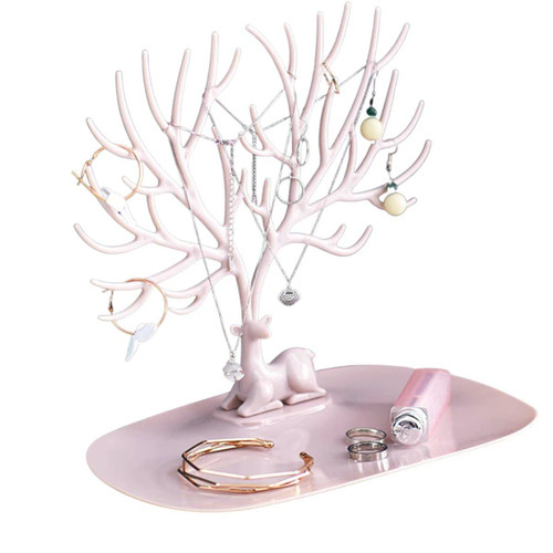 YFLY Antique Birds Tree Stand Jewelry Display Necklace Earring Bracelet Holder Organizer Rack Tower Pink YFLY Antique Birds Tree Stand Jewelry Display Necklace Earring Bracelet Holder Organizer Rack Tower Pink