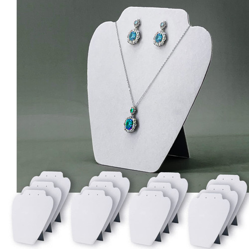 7TH VELVET 12 PCS White Velvet Jewelry Necklace Display Stand, Jewelry Display for Selling and Shows, Necklace Easel Stand, Collapsible Jewelry Necklace Bust Stand 7TH VELVET 12 PCS White Velvet Jewelry Necklace Display Stand, Jewelry Display for Selling and Shows, Necklace Easel Stand, Collapsible Jewelry Necklace Bust Stand