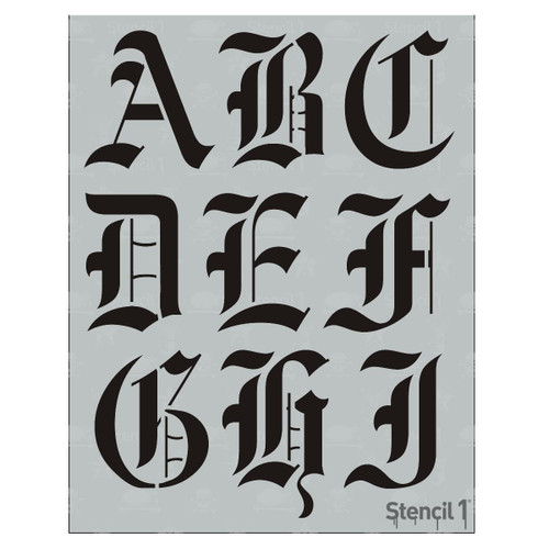 Old English 3" Alphabet and Numbers - Mylar Uppercase and Lowercase Alphabet for Hand Painting, Drawing & Cutting - Perfect for Lettering on Wood, Vinyl & More