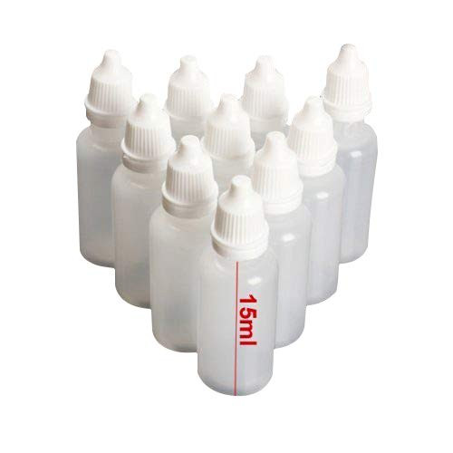 Adecco LLC 50PCS 15ML Empty Plastic Squeezable Eye Dropper bottle LDPE with Childproof Cap