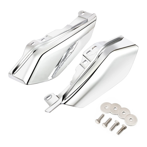 Benlari Chrome Mid Frame Air Deflectors Heat Shields Deflector 2009-2023 Compatible for Harley Davidson Touring Street Glide Road Glide Electra Glide Road King Ultra Limited Tri Glide CVO