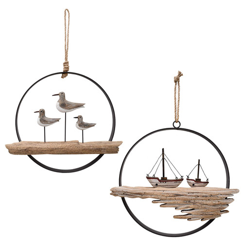 E-view Nautical Wood Wall Decoration Rustic Wooden Hanging Circle Ocean Home Decor Hand Carved Beach Themed Ornament for Door (Seagull + Sailboat) E-view Nautical Wood Wall Decoration Rustic Wooden Hanging Circle Ocean Home Decor Hand Carved Beach Themed Ornament for Door (Seagull + Sailboat)