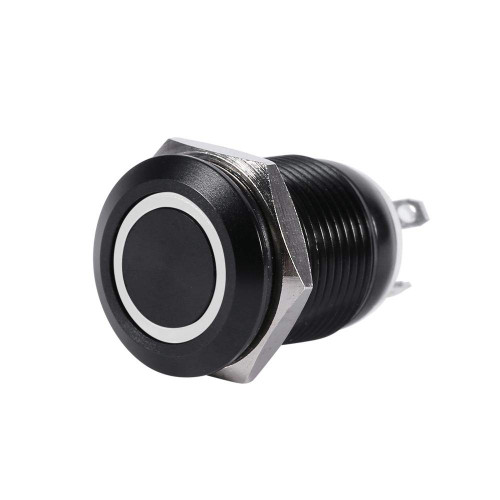 12mm LED Power Push Button Switch, Keenso Waterproof Metal Momentary Type Selfresetting NickelPlated Latching Push Button Switch OnOff Latch Button Switch 23V (White3V)